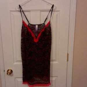 Sexy intimate lingerie gown red and black kisses